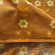 Vintage retro orange floral tablecloth