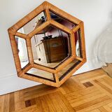 Vintage rattan mirror