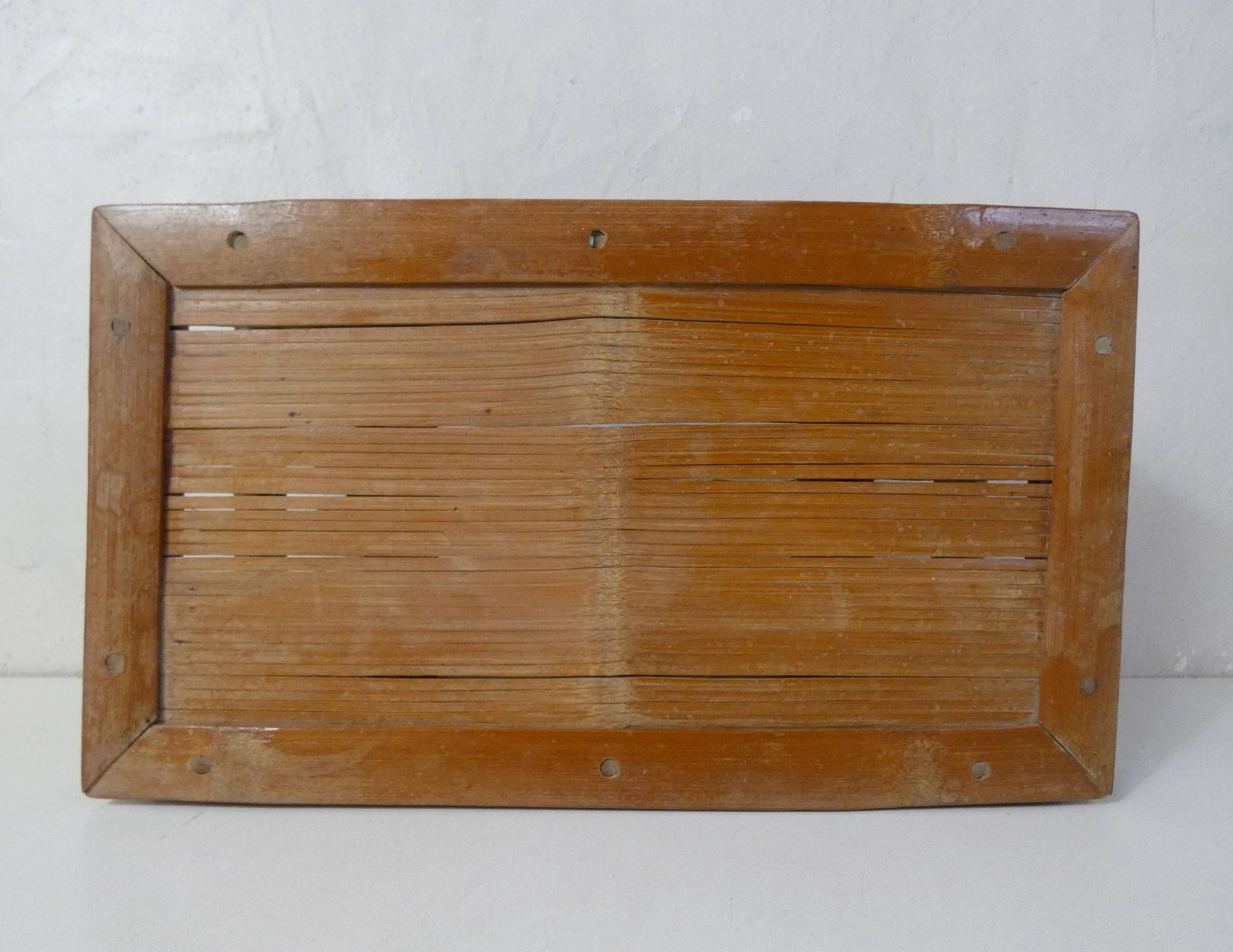 ancien petit Banc en bambou marche pied vintage