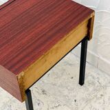 Vintage bedside table wood and metal from the 70s