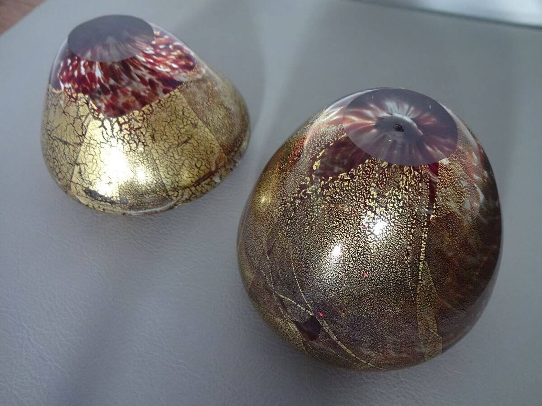 Maltese Glass Ashtrays from Mdina, 1960s, Set of 2
