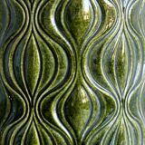 Large textured green ceramic vase