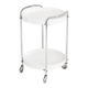 Vintage side table on casters. Chrome-plated iron and plastic. France, 1970s