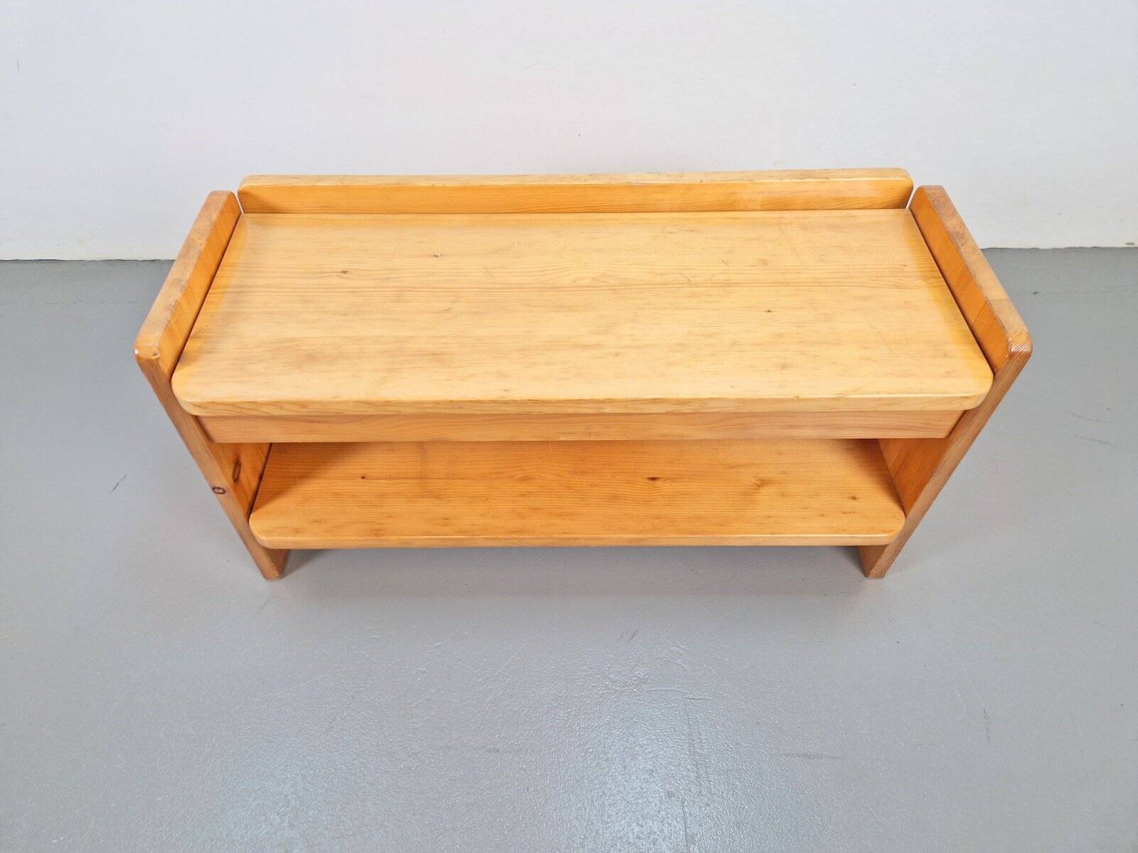 Vintage Pine Storage Bench, France, 1970s