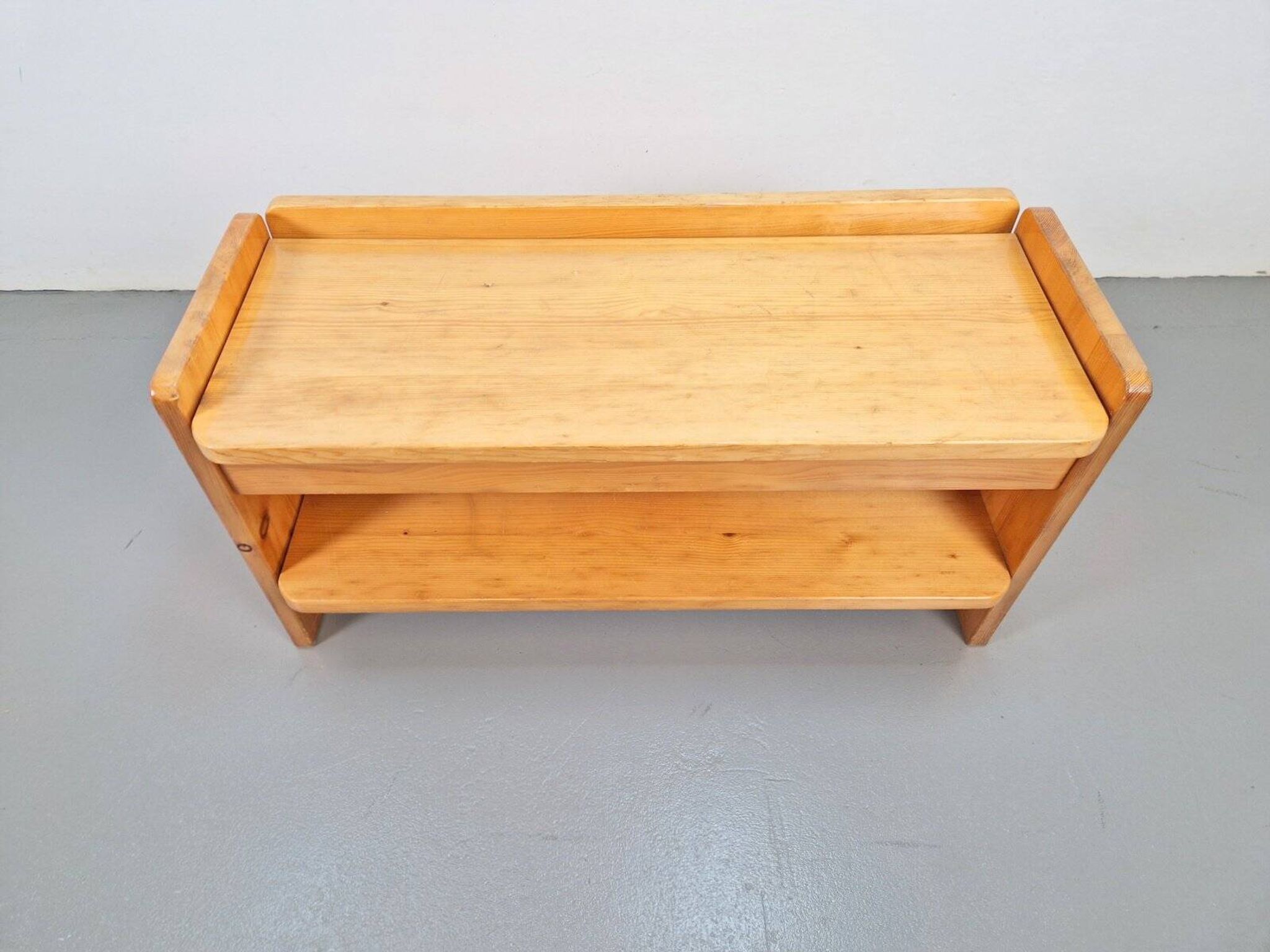 Vintage Pine Storage Bench, France, 1970s