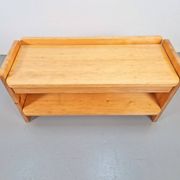 Vintage Pine Storage Bench, France, 1970s