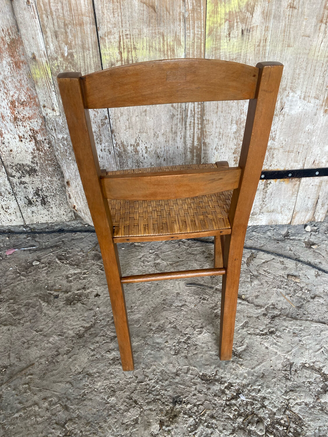 Vintage CLASS NEUDORF Wooden Chair + Woven Seat #C800