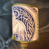 Clip-on lampshade, blue toile de Jouy