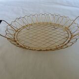 Flat gold metal and scoubidou basket basket