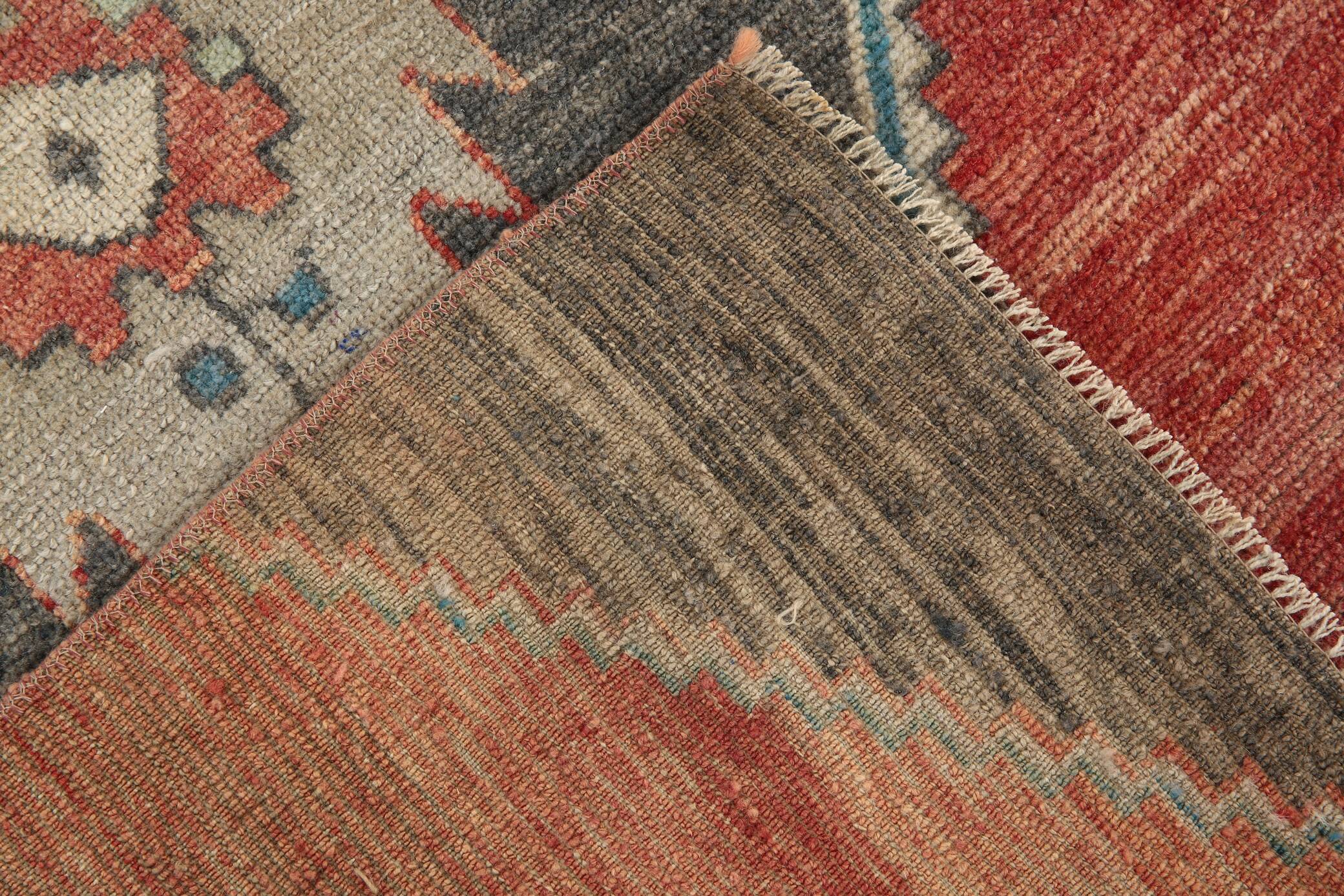 Red & Brown Vintage Persian Runner Rug, 81x317Cm