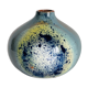 Vase goutte d'eau en terre cuite émaillée bleu
