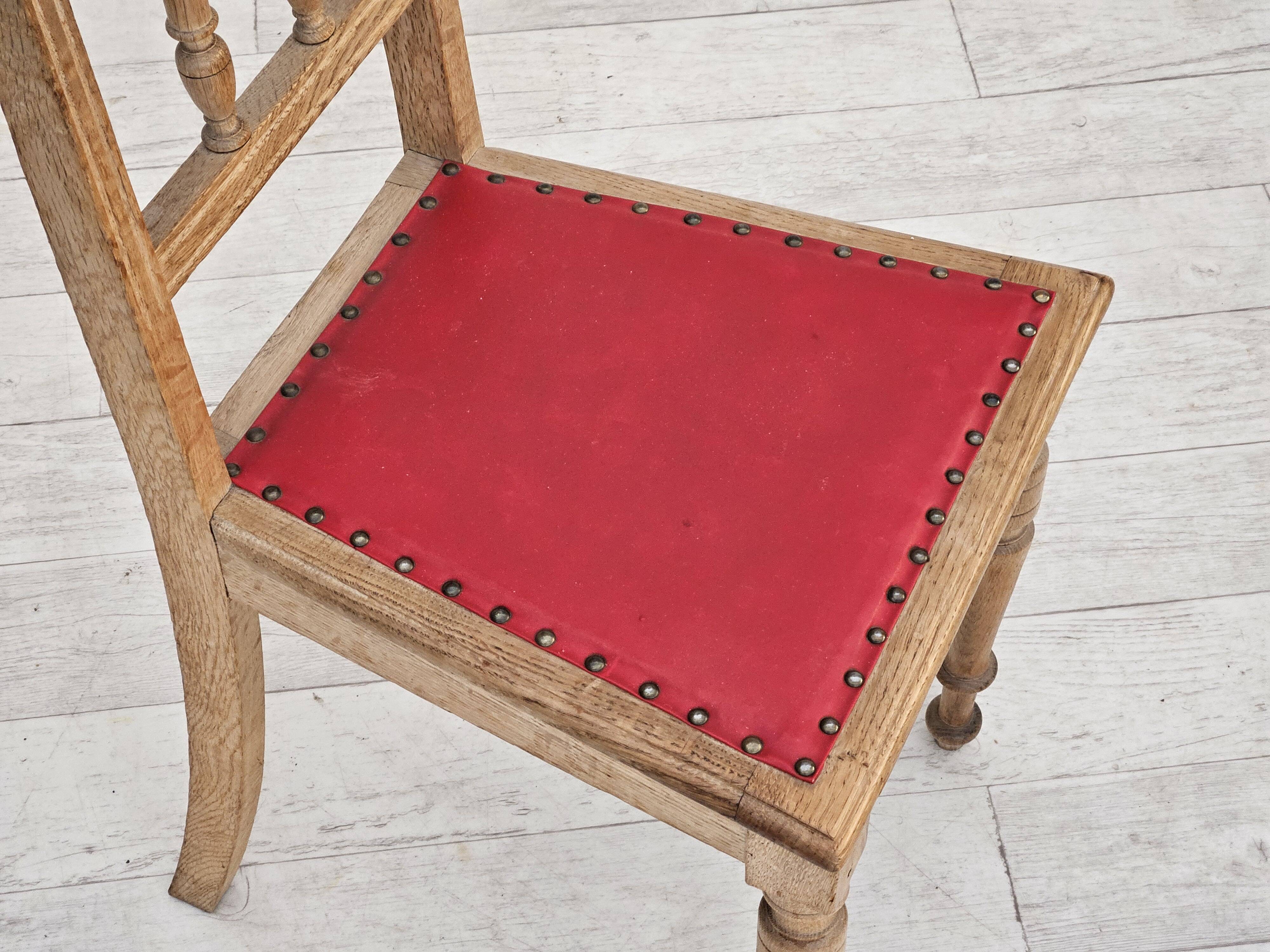 1950s, set 2 pcs of Danish dinning chairs, original good condition, oak wood.