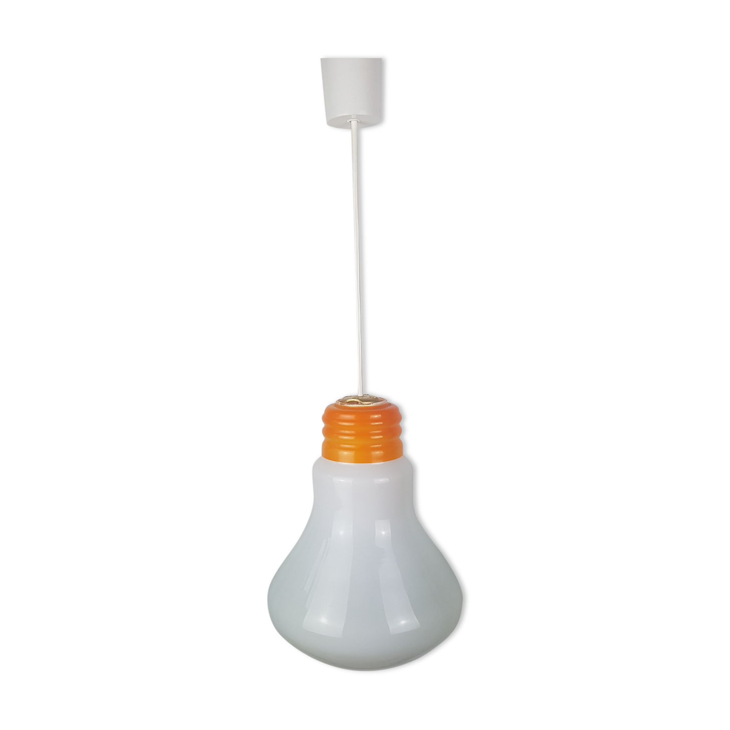 Light bulb with opaque glass hanging lamp