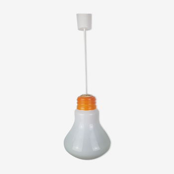 Light bulb with opaque glass hanging lamp