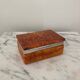 Vintage box in orange alabaster and chrome metal, Italy 1970s