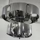 Curved steel chandelier attributed to Max Sauze, 9 lights