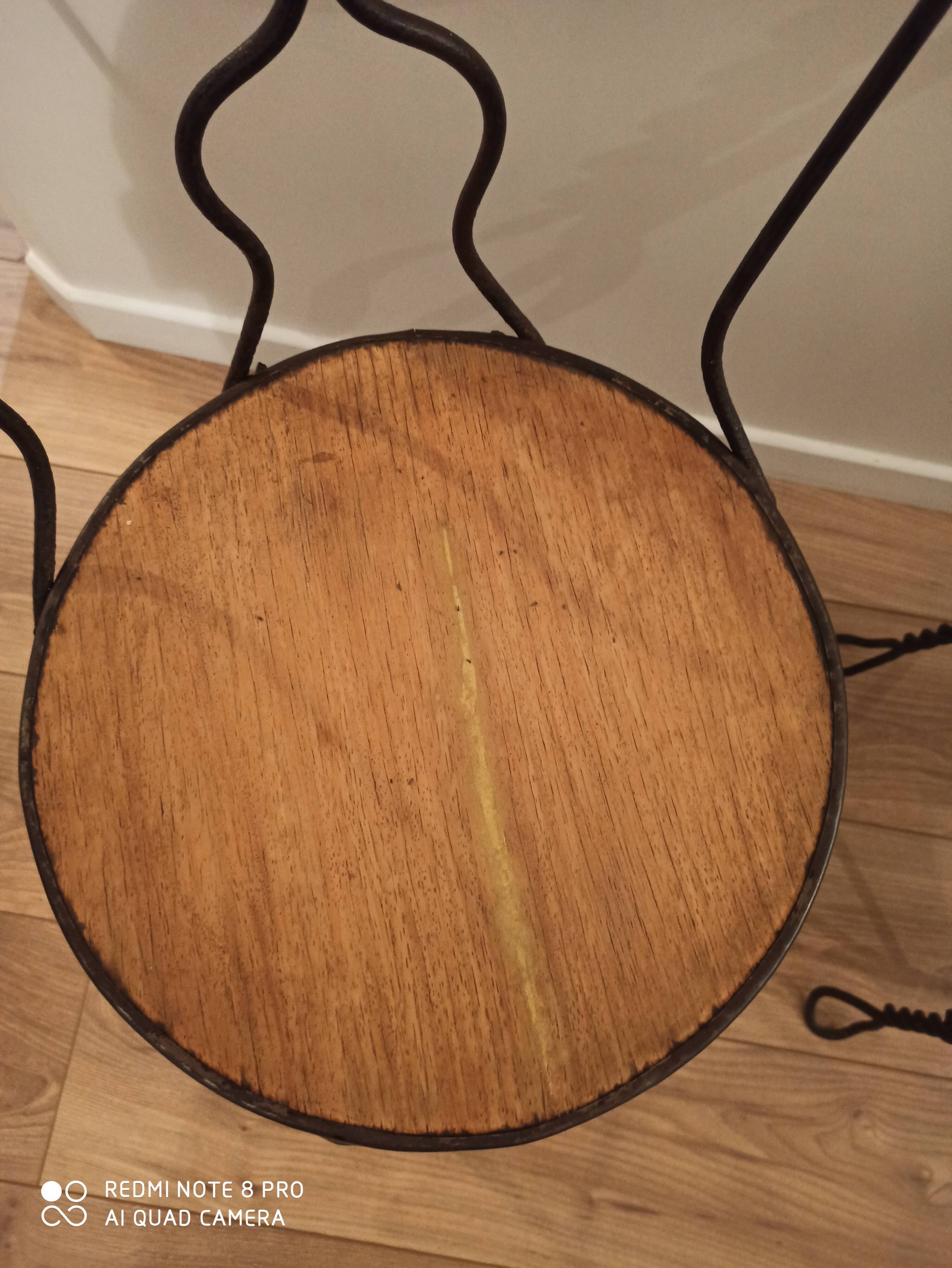 Pair of vintage chairs in wood and metal