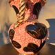 Vase Vallauris 1950 rose noir et jaune