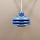 Blue lacquered metal lamp, with several layers of shades, Danish from the 80s.