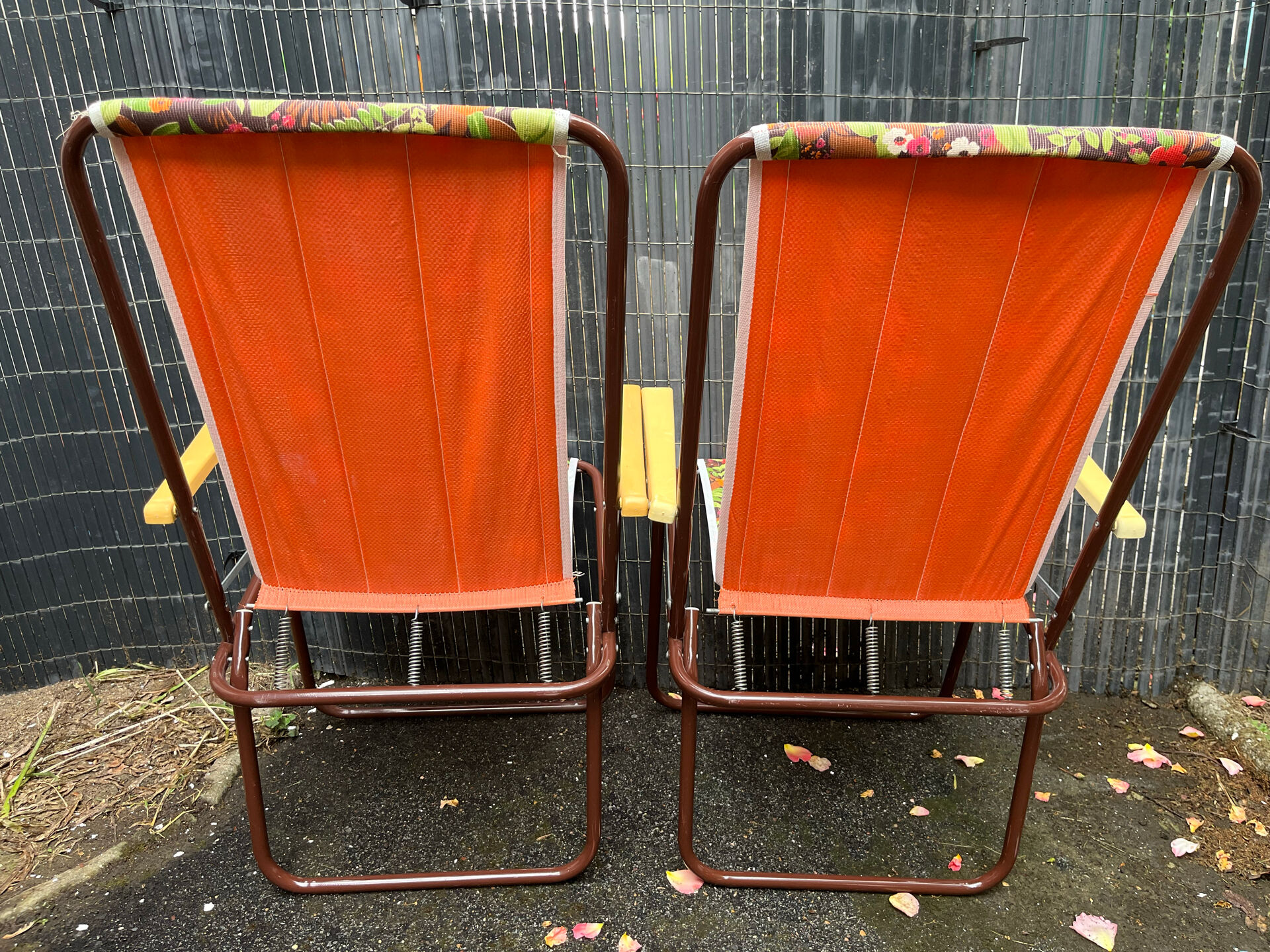 Pair of folding camping chairs