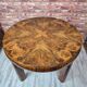 Restored Art Deco Walnut Burl Sunburst Extending Dining Table 1930s