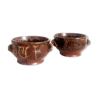Pair of stoneware bowls by André Bodin, 1950