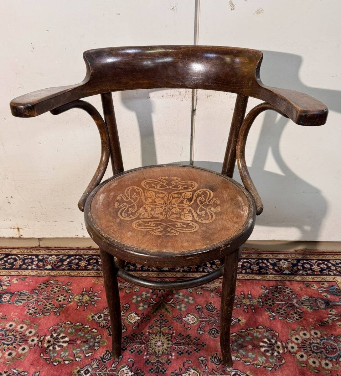 Fischel office chair in curved wood