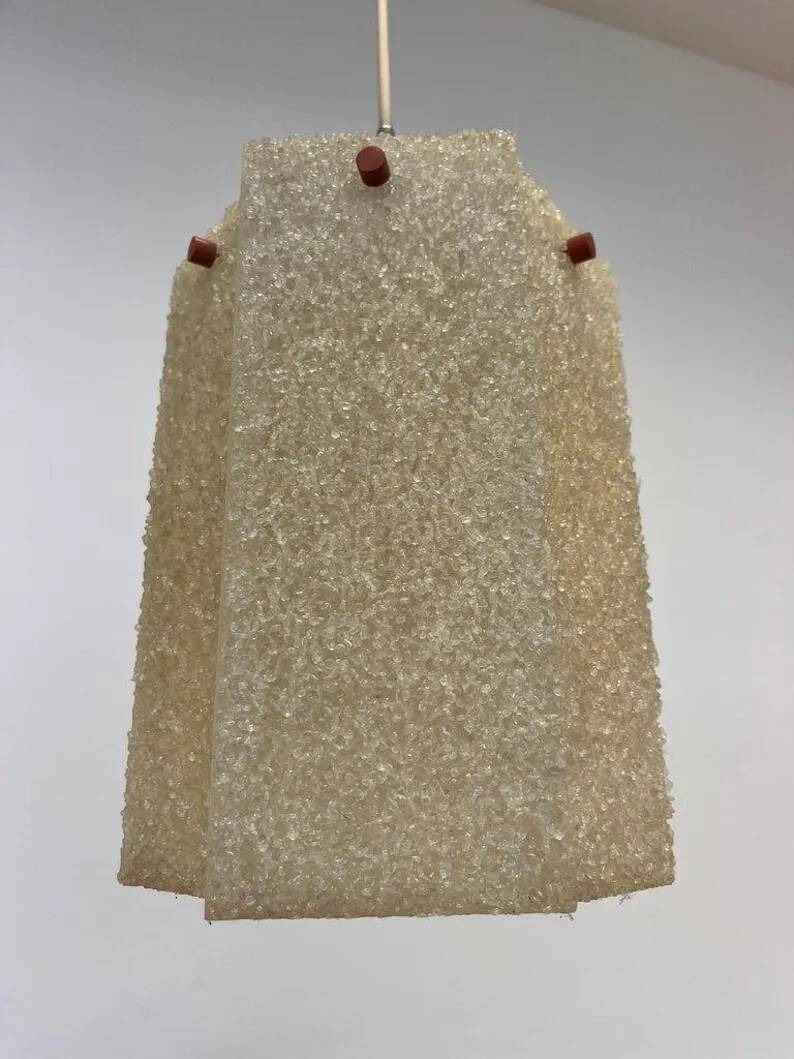 Plastic Epoxy Resin Mid Century Pendant, Czechoslovakia, 1970s