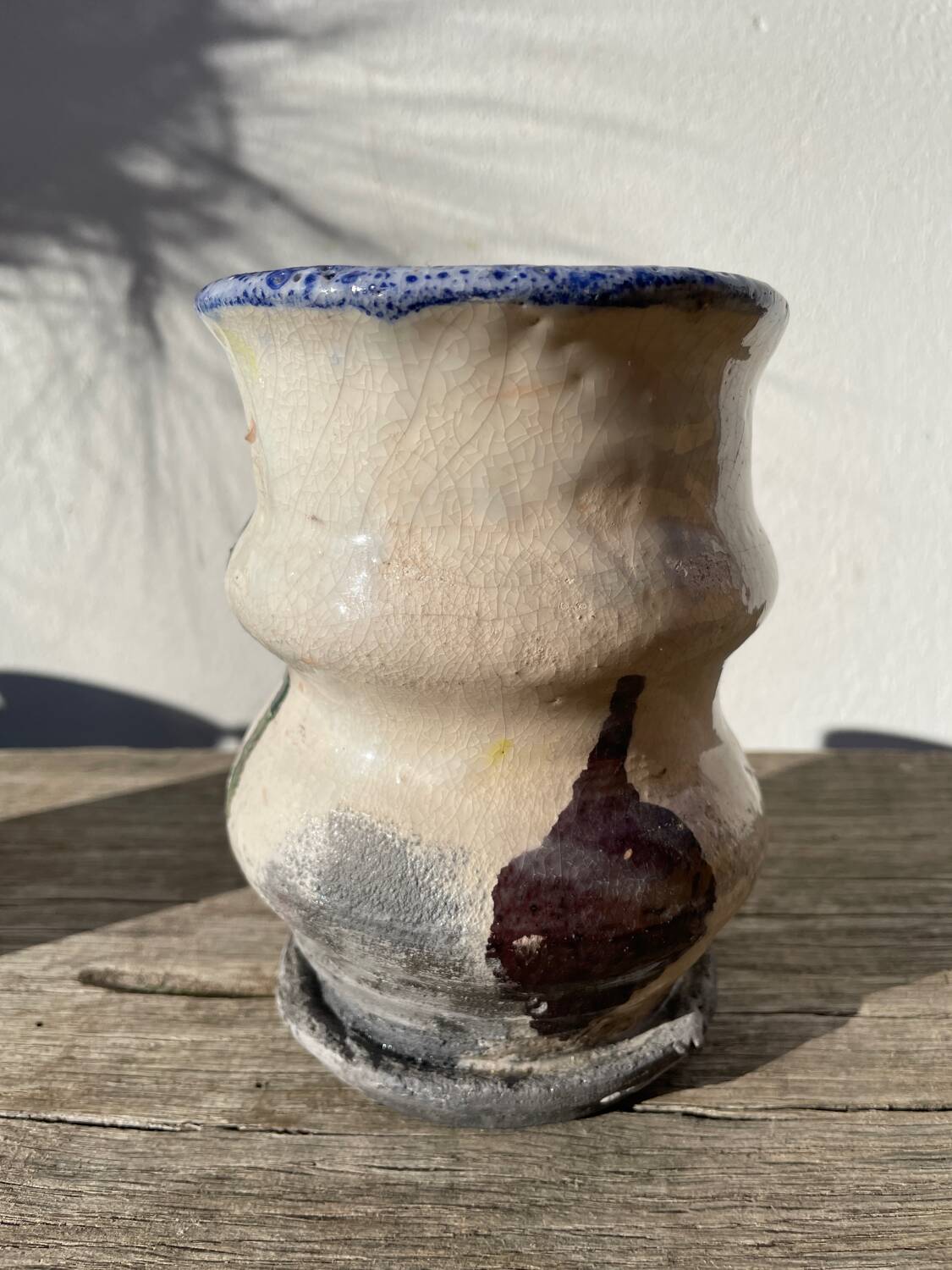 Vase en raku / céramique signée / poterie fait main