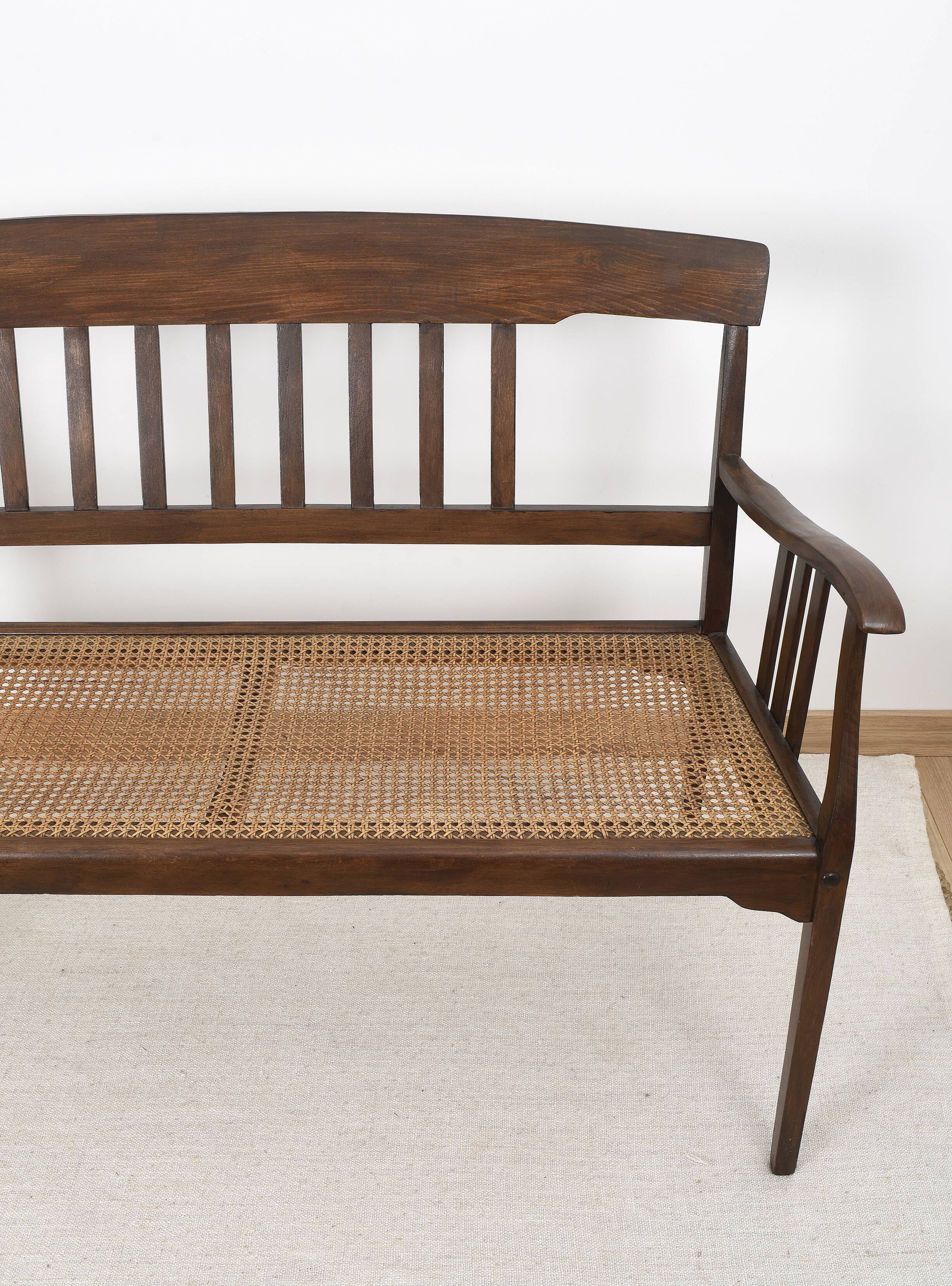 Stella cane bench, stamped