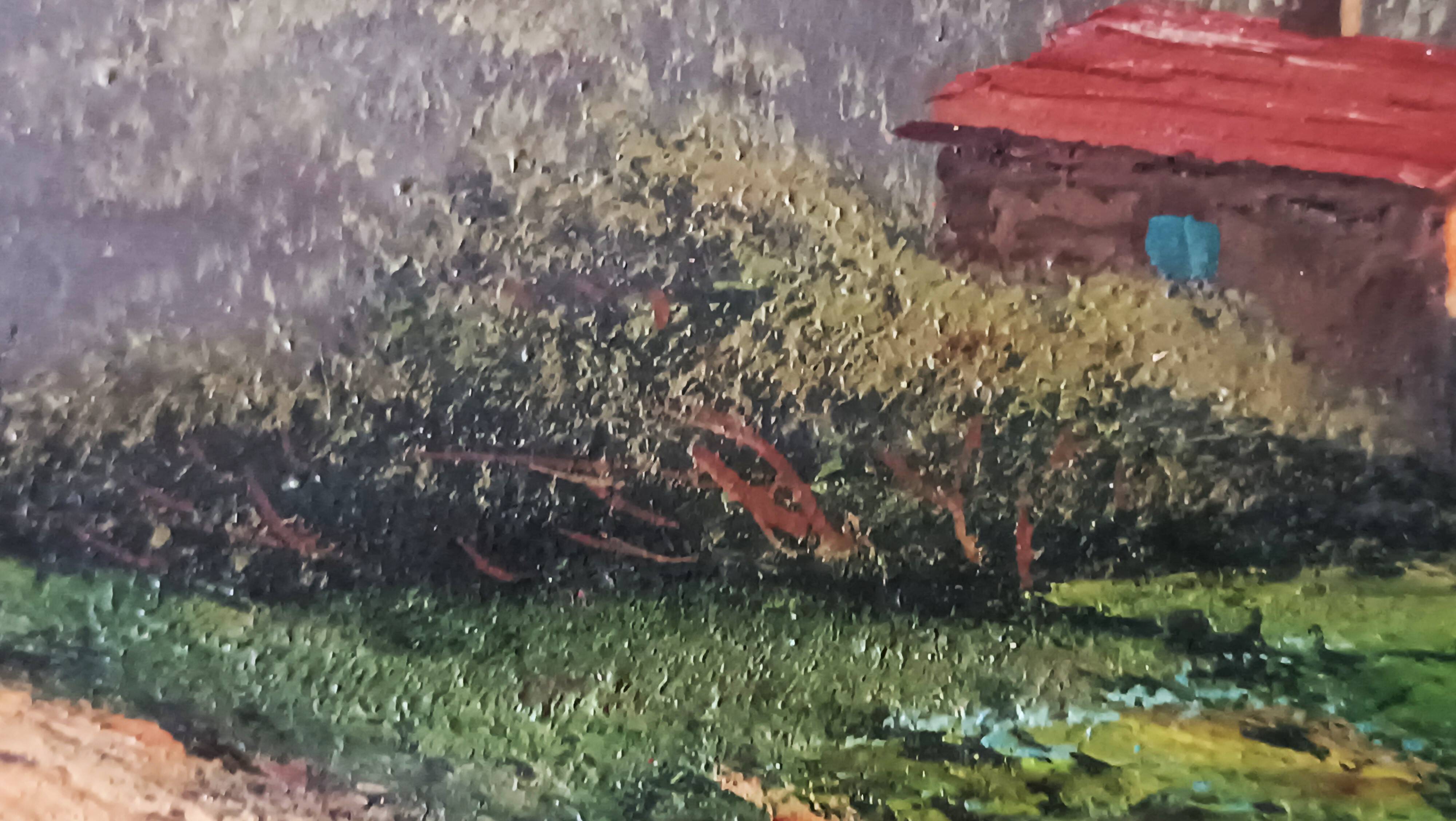 Peinture à l'huile sur carton, première moitié du XXe siècle, signée