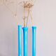 Vintage tall handblown orchid vases in azure blue by Artur Percy for Gullaskruf, 1970s, set of 3