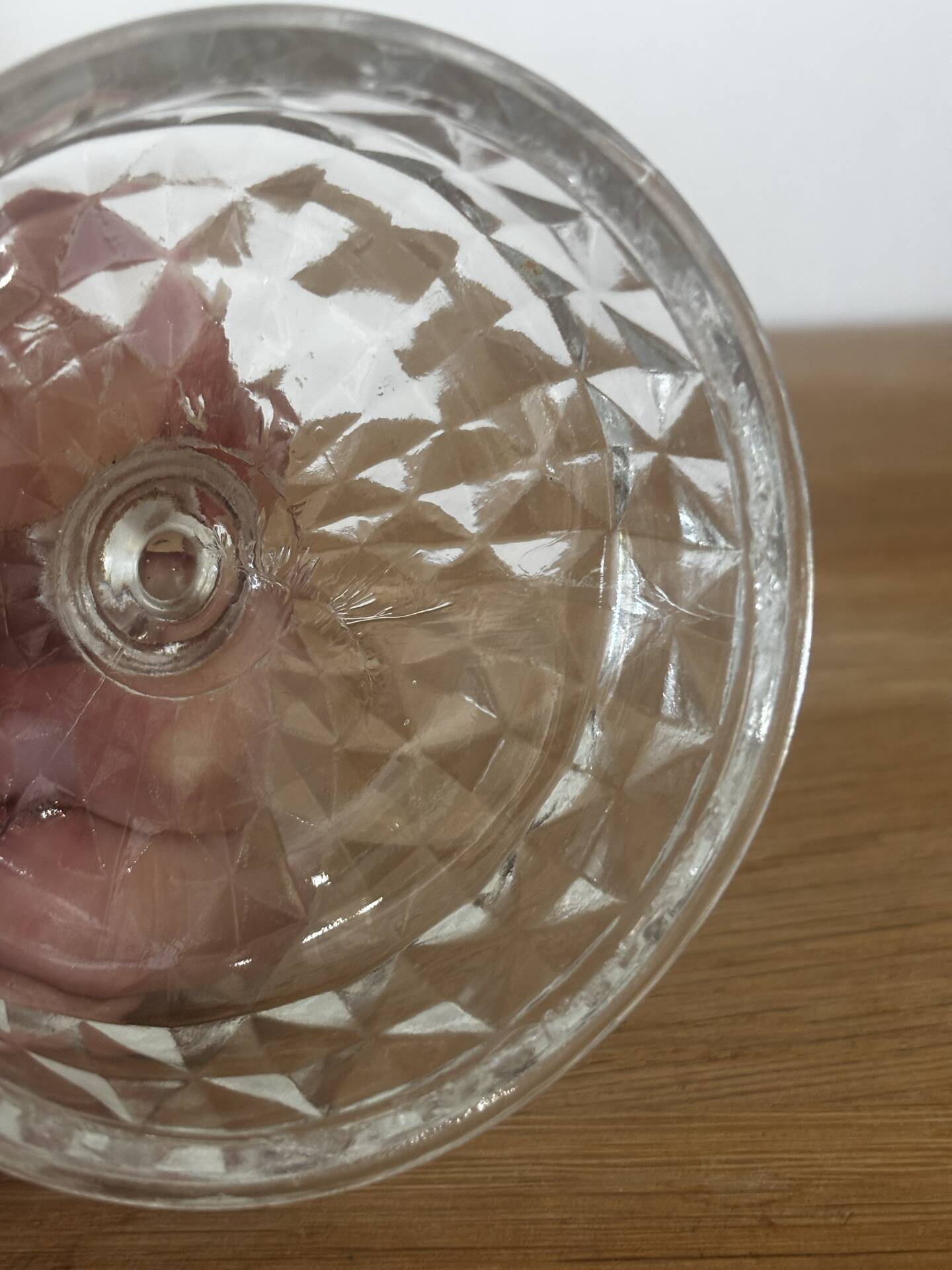 Vintage pretty candy box or cut glass sugar bowl