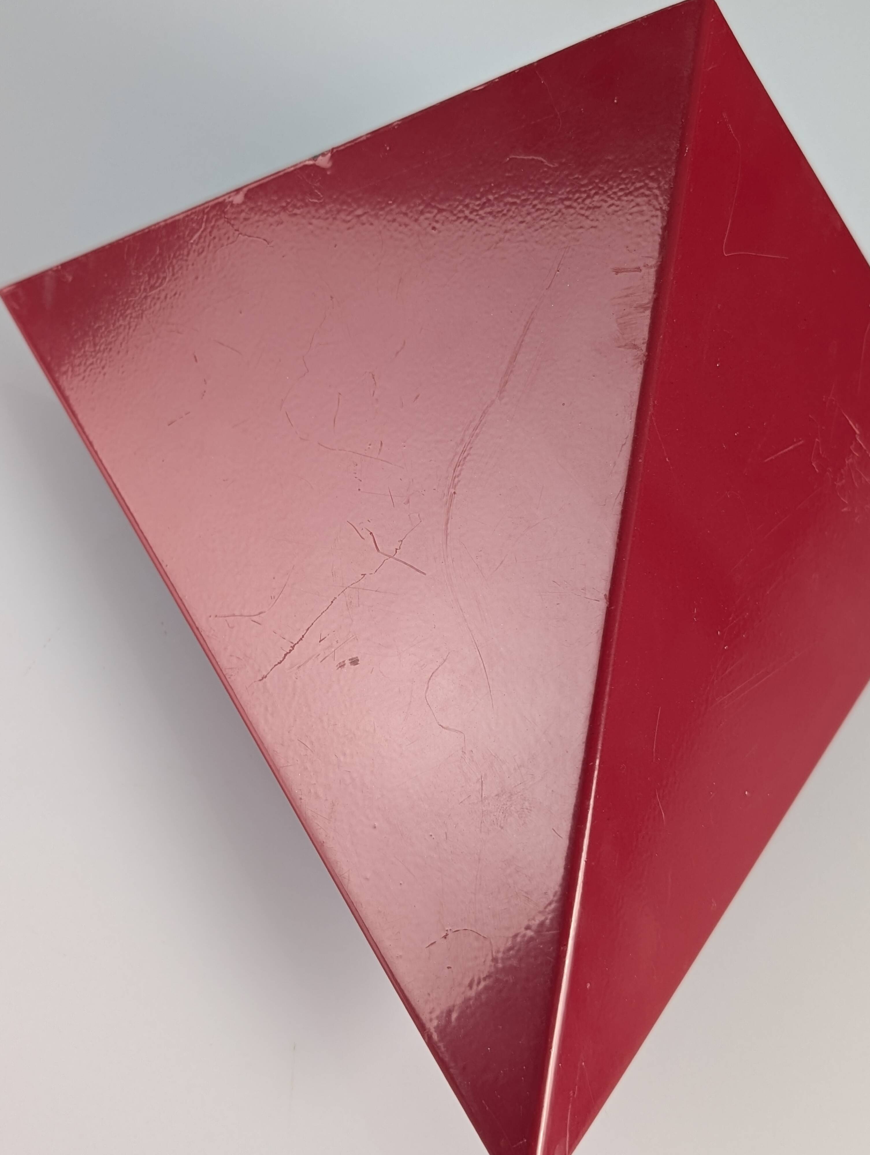 Geometric Red Metal Wall Sconces, 1970s