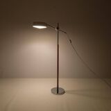 Vintage chrome leather floor lamp mid-century Atelje Lyktan, Sweden