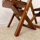 2 old folding chairs in wood and leather, postmodern design from the 80s vintage