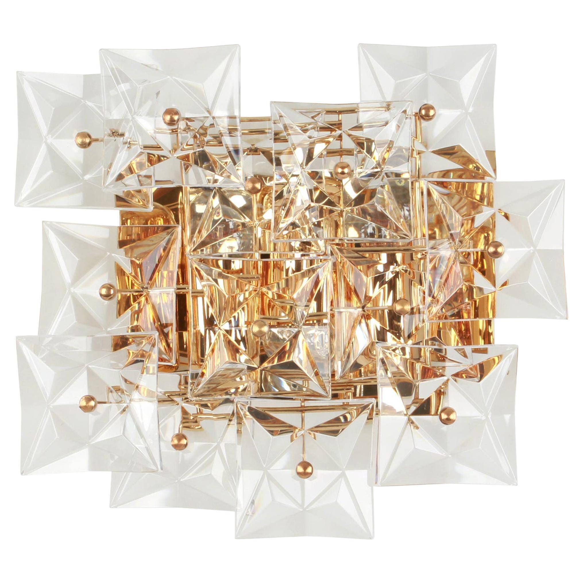 1 of 2 Superb Extra Large Crystal Wall Sconce by Kinkeldey, Germany, 1970s