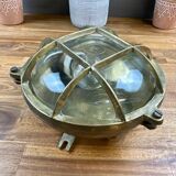 Vintage industrial brass clock – maritime/workshop style