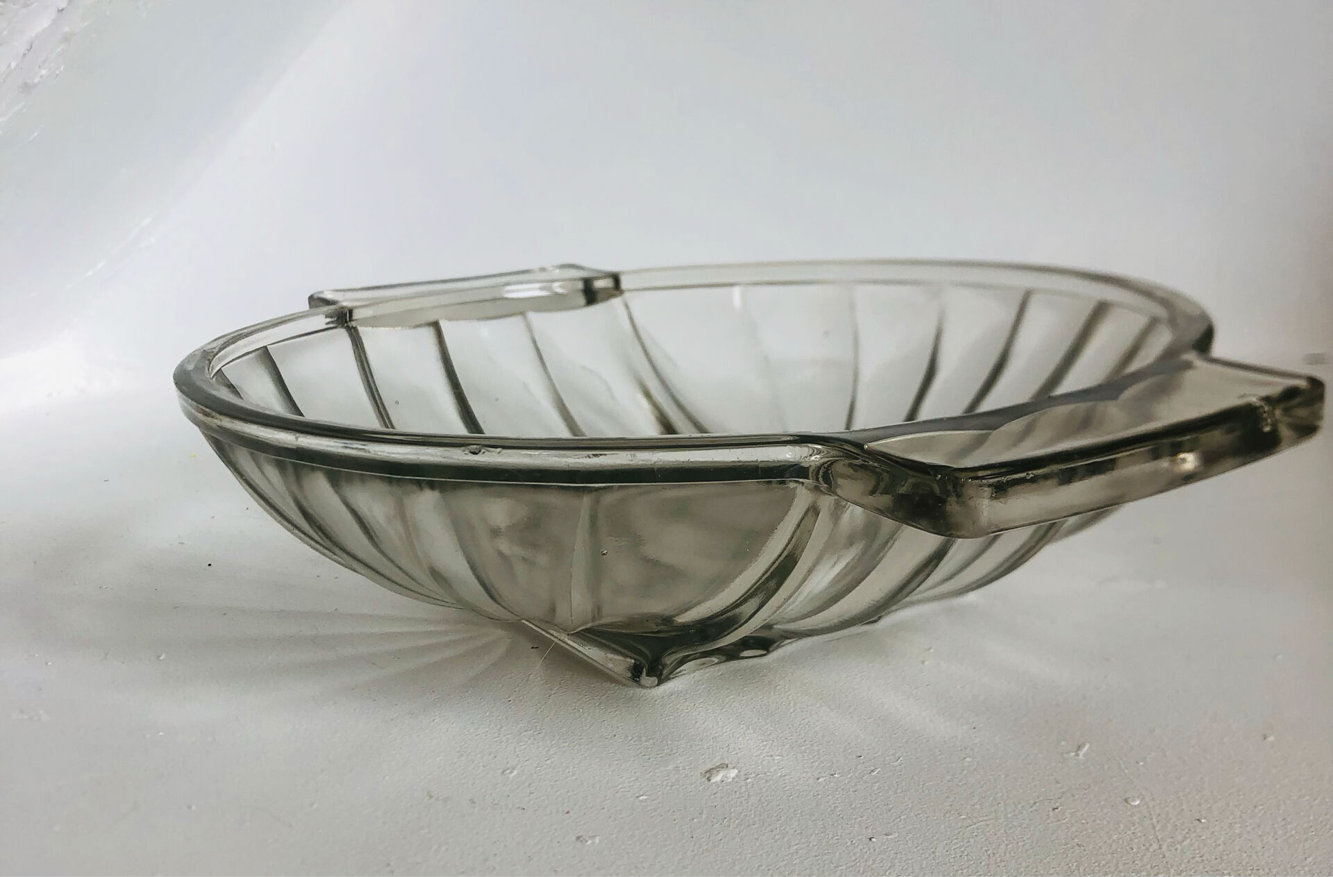 Art Deco pressed moulded glass bowl made in France