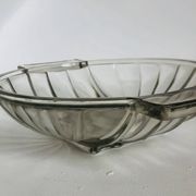 Art Deco pressed moulded glass bowl made in France