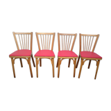 Lot of 4 red Baumann bistro chairs