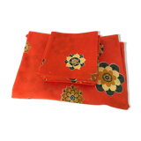 Nappe ronde et 7 serviettes seventies années 70