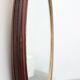 French Burgundy Lacquered Oval Mirror with Gilt Inner Edge, circa 1920