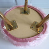 Stool tripod rug pink 70