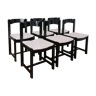 6 black lacquered and terry chairs