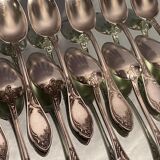 Suite of 12 small silver metal spoons in Louis XV style