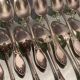 Suite of 12 small silver metal spoons in Louis XV style