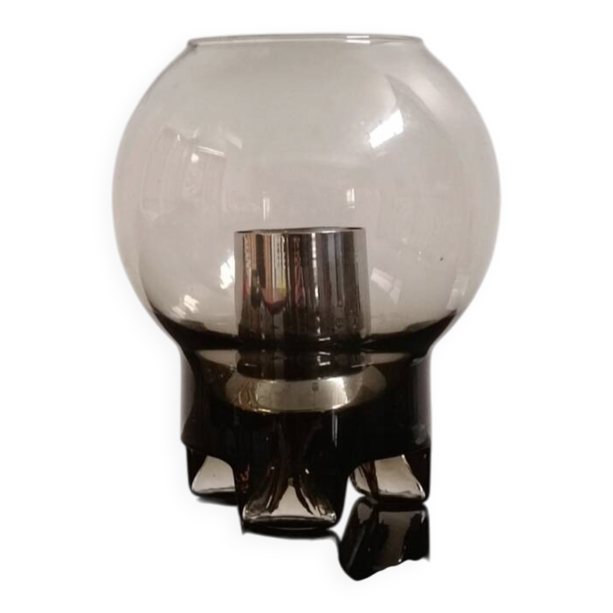 Table lamp with smoked glass by Sussmuth Leuchten 1970s