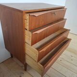 Small mid-century modern chest of drawers with four drawers – Scandinavian design in teak, 1960s