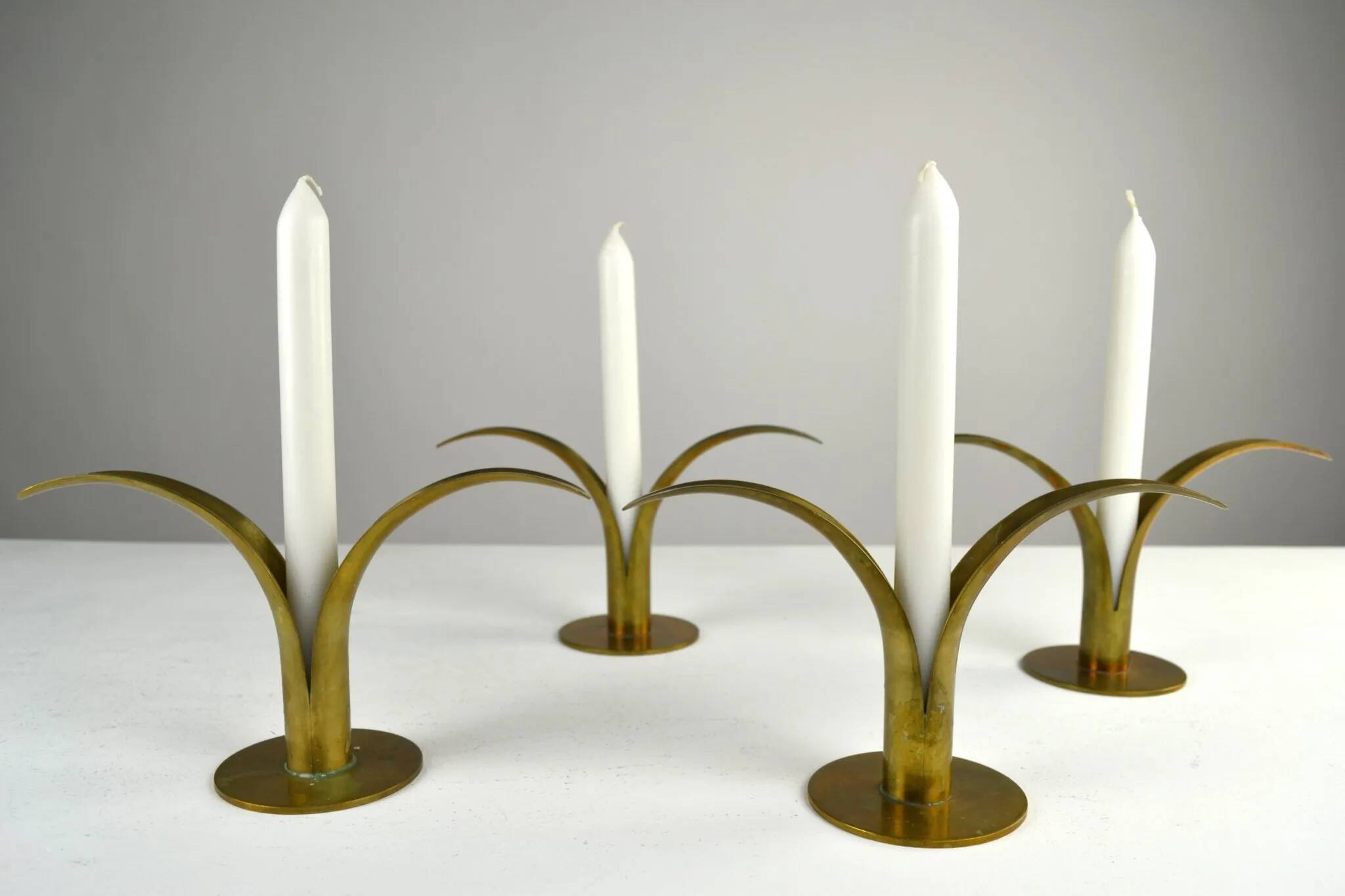 “Liljan” Candleholders — Ivar Ålenius-Björk for Ystad-Metall, Sweden, Late 1940s